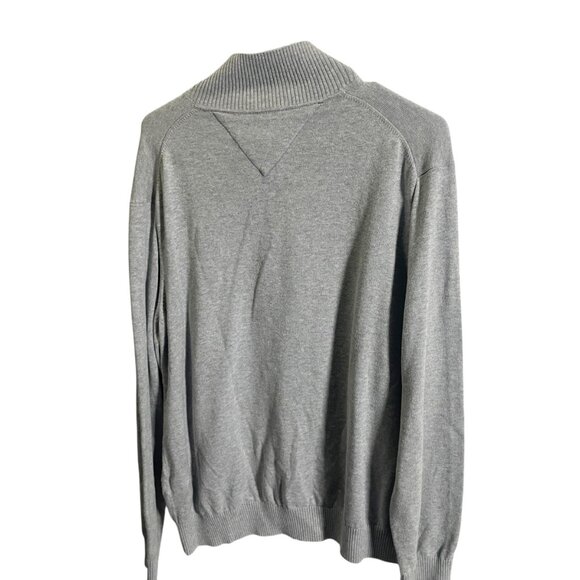 Tommy Hilfiger Mens L Gray Quarter-Zip Sweater Stripe Design - Picture 4 of 4